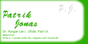 patrik jonas business card