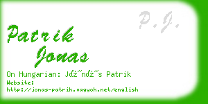 patrik jonas business card